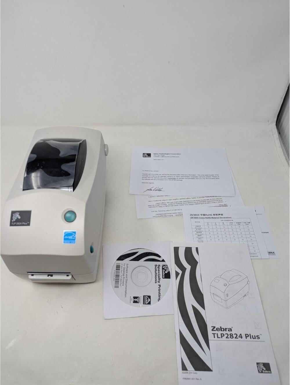 Zebra TLP2824 plus 282P-101112 Label Printer USB Serial W/ Cutter -No Cords